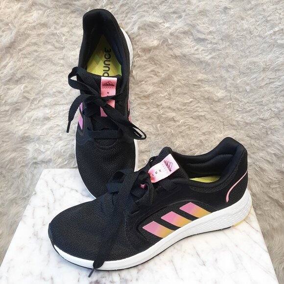 Adidas Womens Edge Lux Black Pink Sneaker Size 9.5 - Picture 1 of 7